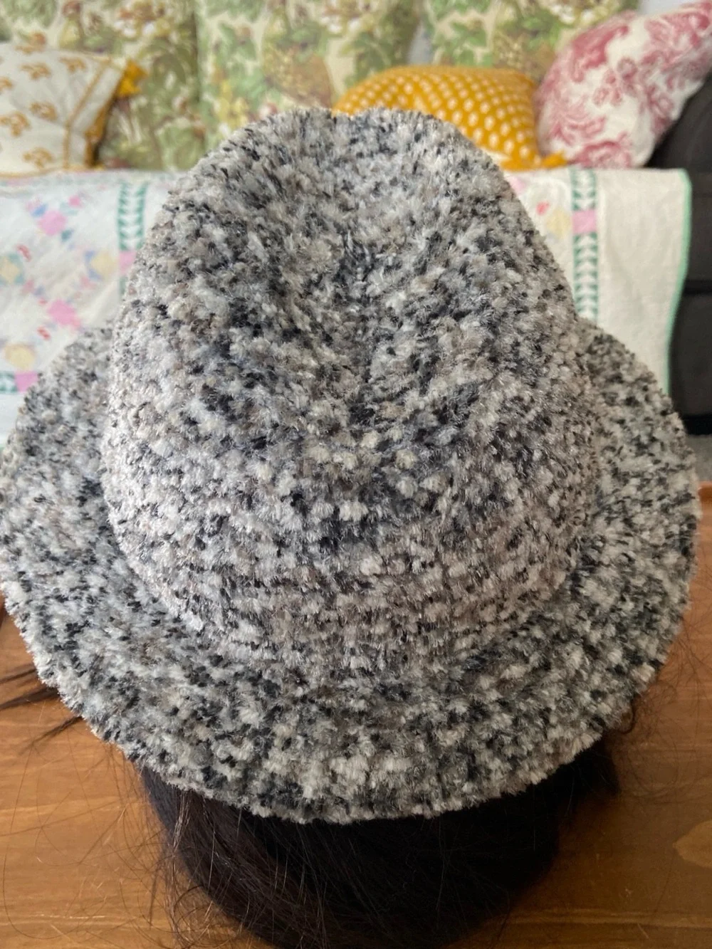 Women's Jeffrey Laurence Textured Bucket Hat - Gray Mix